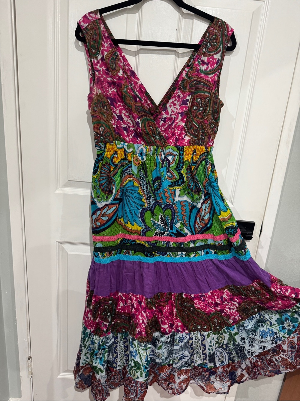 Studio West Vibrant Paisley Maxi Dress in Fuchsia, Purple, Turquoise and Green